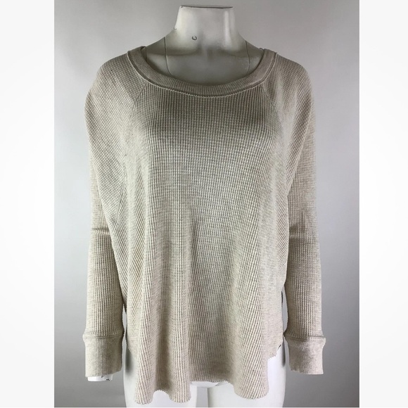 We The Free Tops - We The Free Sz M Swing Hem Dolman Sleeve Thermal Top Beige Cotton Polyester